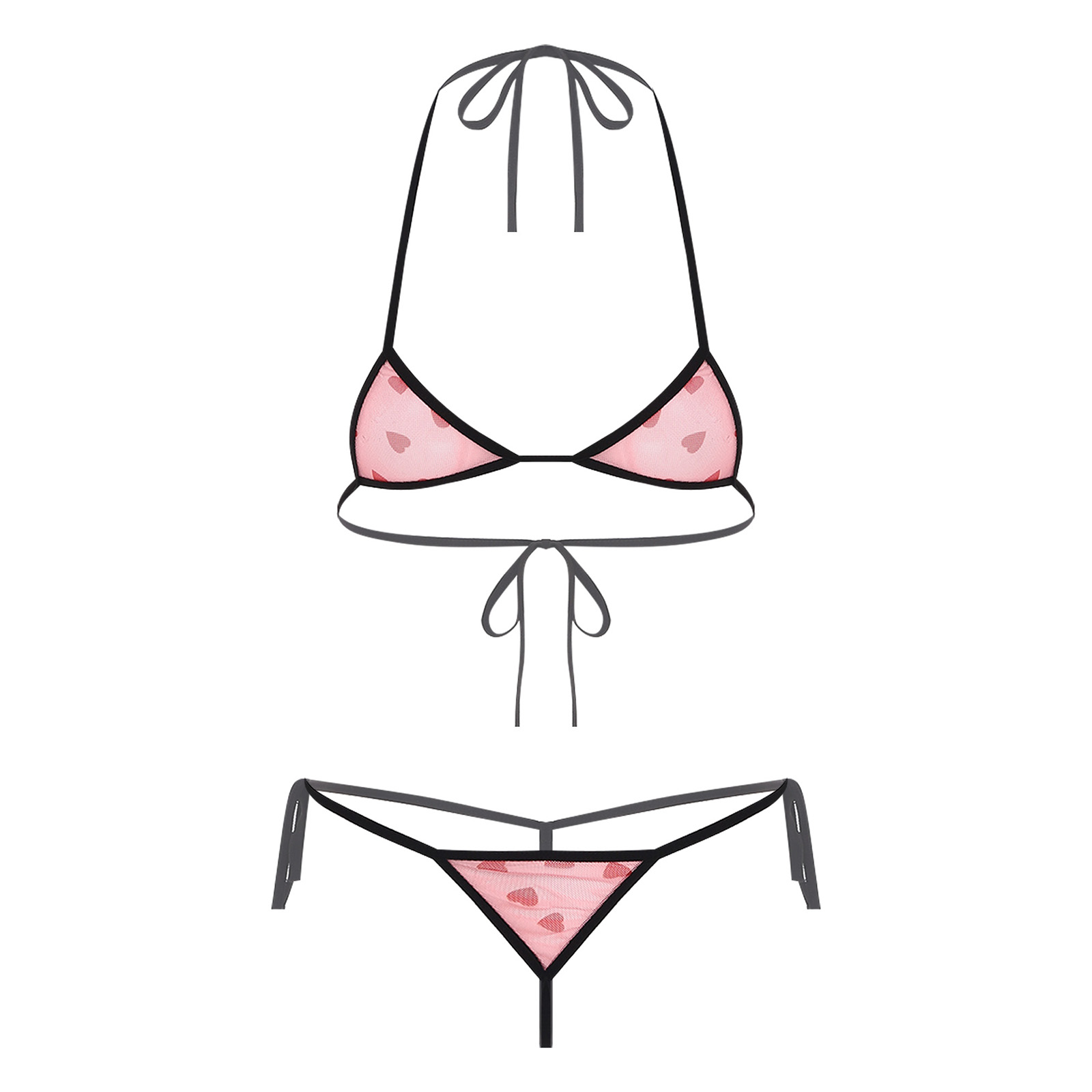 Sheer Bra Lace - Женское микро-мини-бикини, комплект нижнего белья, прозрачный