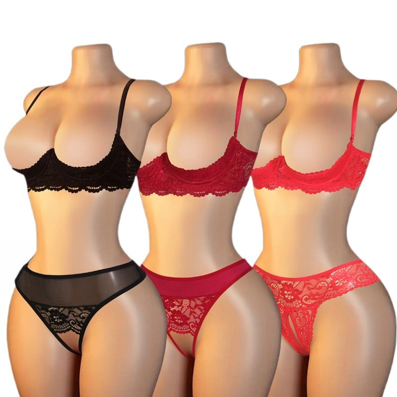 Lace Bralette Set - Сексуальный женский комплект нижнего белья с